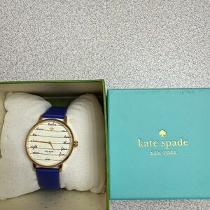 Kate Spade Blue Strap Watch with Gold Case